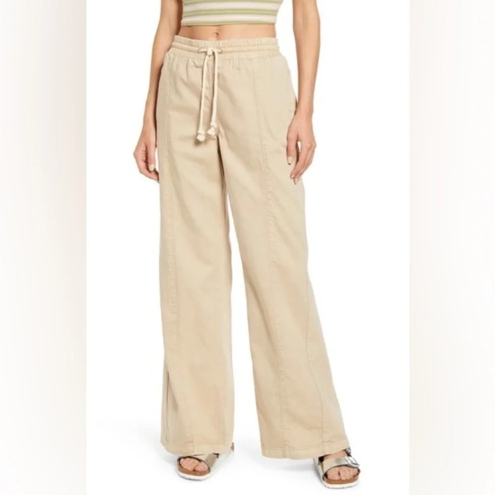 We The Free Wideleg Drawstring Jeans Stone/Neutral Large